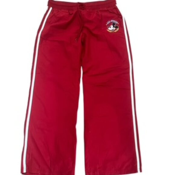 Disney Drawstring‎ Red Track Pants Women’s Large Mickey Mouse Fully Lined - Picture 1 of 9